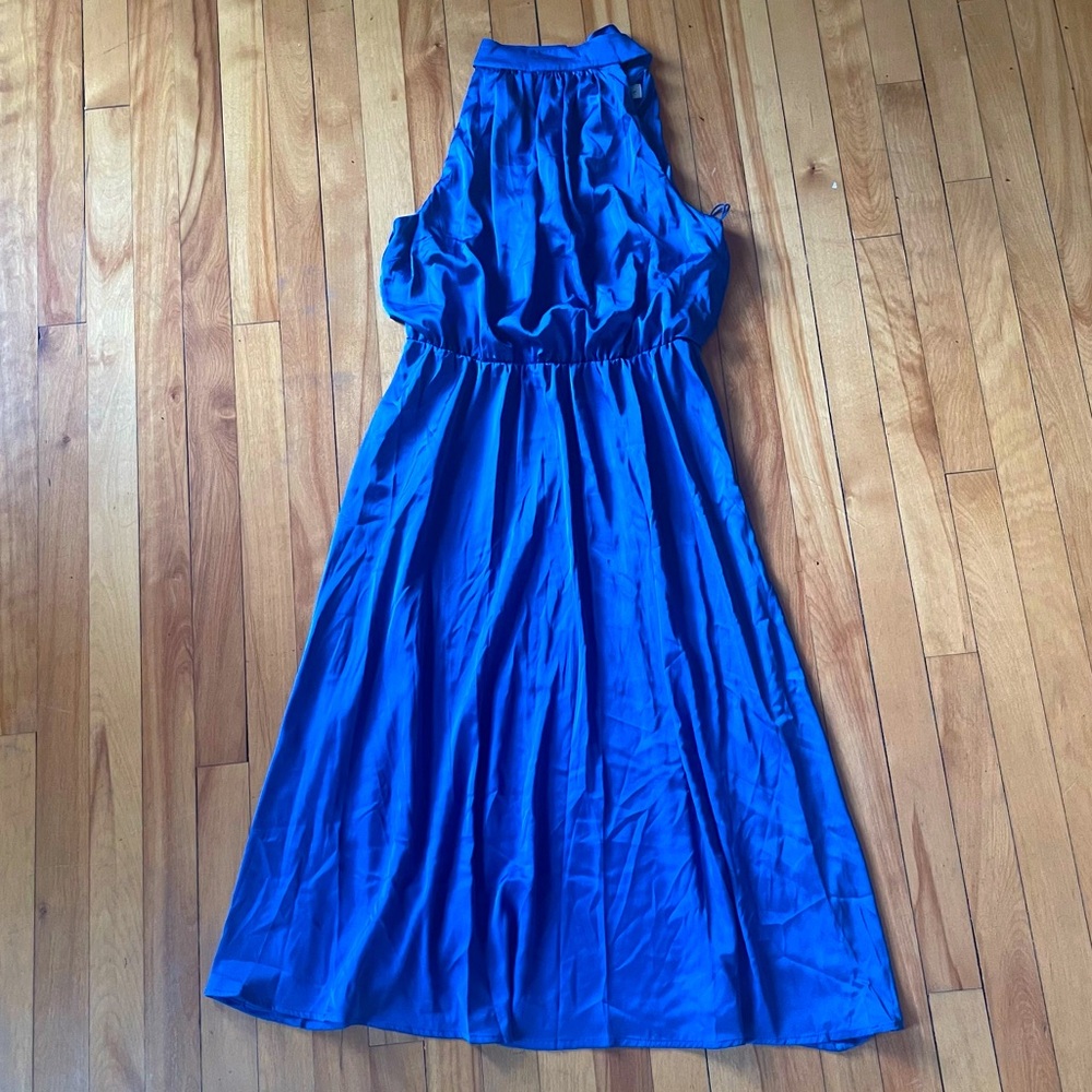 Blue Satin Dress